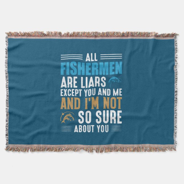 Fishing Art All Fisherman Throw Blanket (Front)