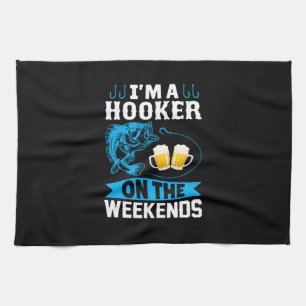 Fishing Art I Am A Fisher On The Weekend Tea Towel