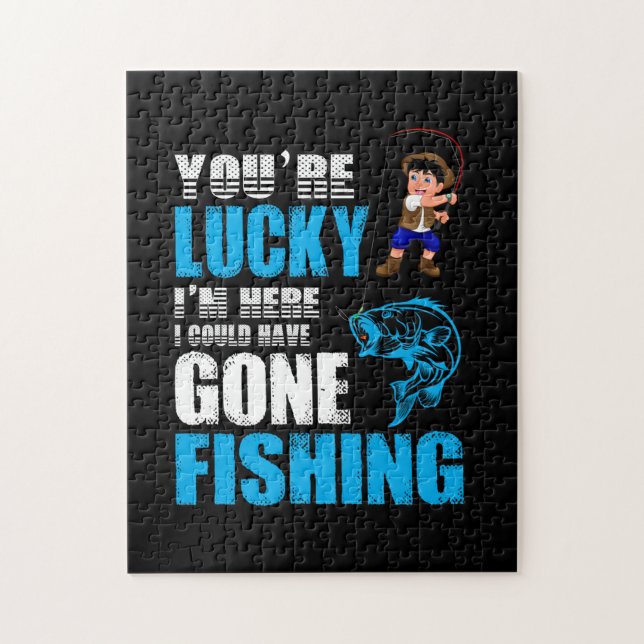 Fishing Art I Could Have Gone Fishing Jigsaw Puzzle (Vertical)