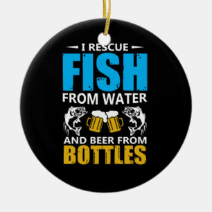 Fishing Art I Rescue Fish From Water Ceramic Tree Decoration
