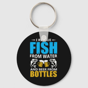 Fishing Art I Rescue Fish From Water Key Ring