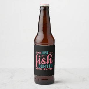 Fishing Art Just Fish Beer Bottle Label