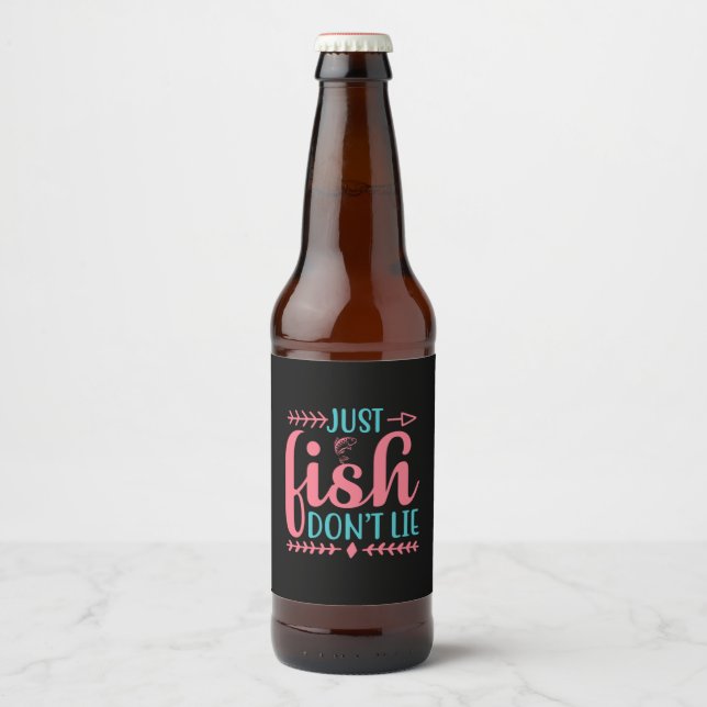 Fishing Art Just Fish Beer Bottle Label (Front)