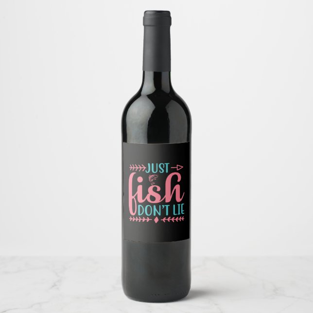 Fishing Art Just Fish Wine Label (Front)