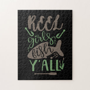 Fishing Art Real Girls Fish Yall Jigsaw Puzzle