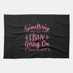Fishing Art Something Fish Going On Tea Towel