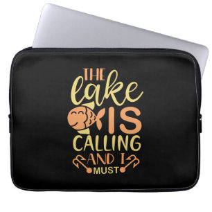 Fishing Art The Lake Is Calling and I Must Go Laptop Sleeve