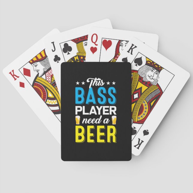 Fishing Art This Fisher Need A Beer Playing Cards (Back)