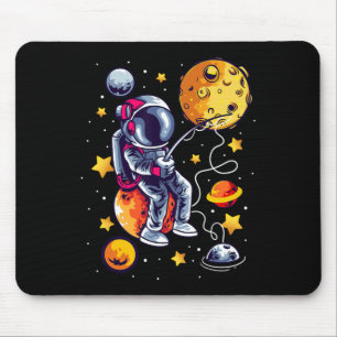 Fishing Astronaut In Space Planets Galaxy Fisherma Mouse Mat