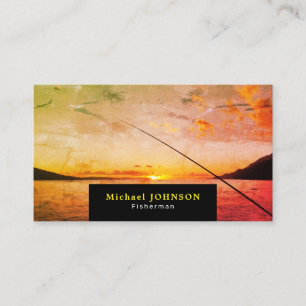 Fishing at Sunrise, Fisherman, Fishing Store Business Card