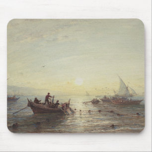 Fishing at Sunrise off the Coast near Marseilles Mouse Mat