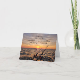 Fishing At Sunrise Sympathy Thank You  Card