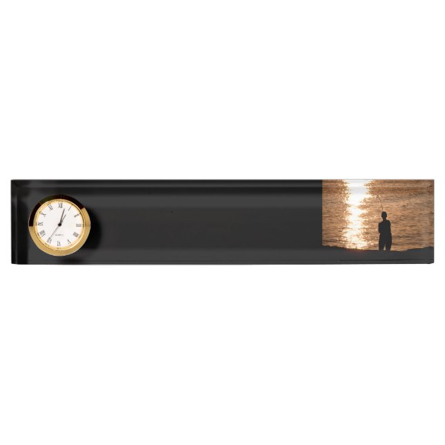 Fishing at sunset nameplate (Front)