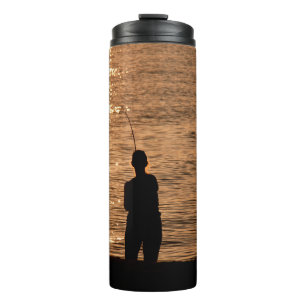 Fishing at sunset thermal tumbler