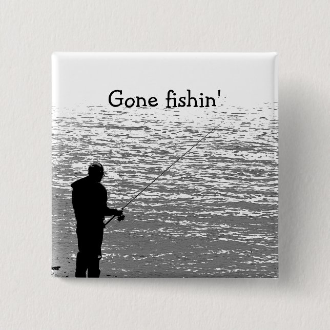 Fishing at the Lake 15 Cm Square Badge (Front)