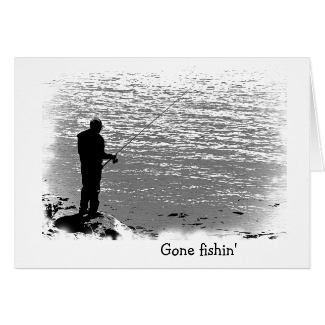 Fishing at the Lake Blank Card (Front Horizontal)