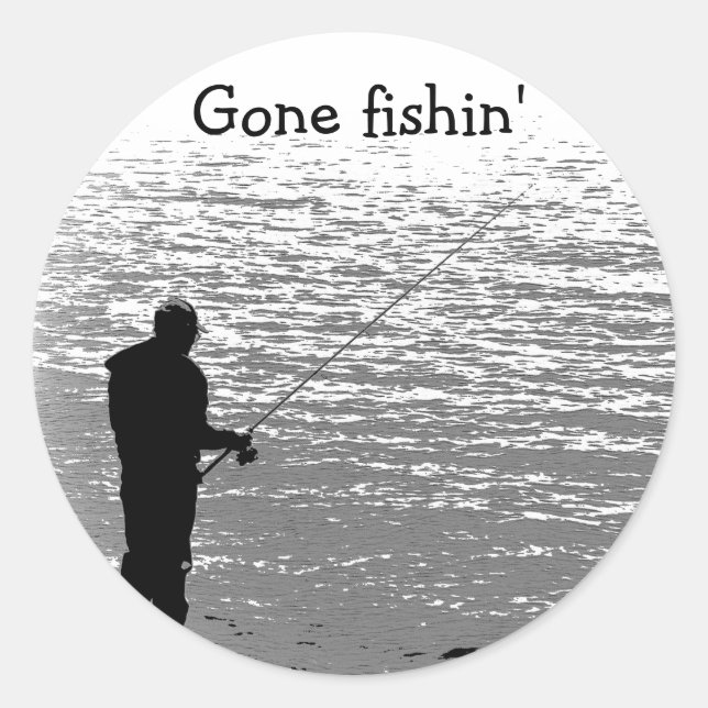 Fishing at the Lake Classic Round Sticker (Front)
