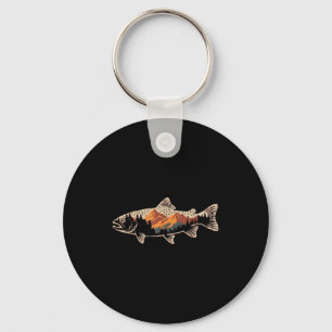Fishing B Fish Mountain Star Fisherman Art Men Wom Key Ring
