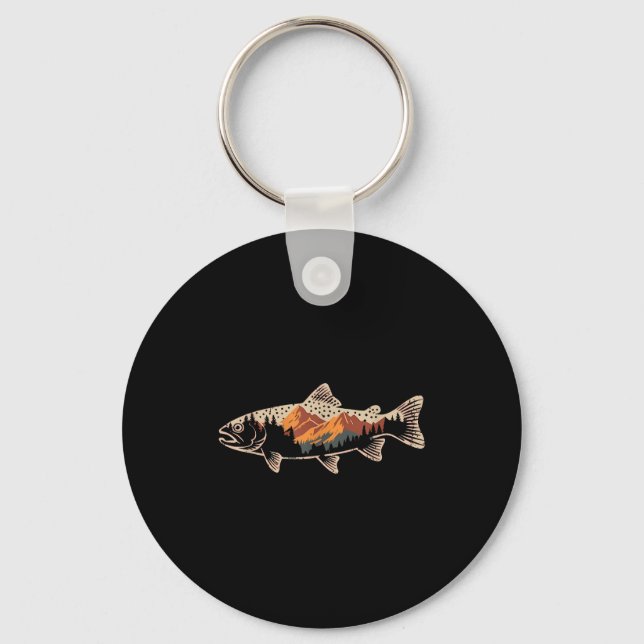 Fishing B Fish Mountain Star Fisherman Art Men Wom Key Ring (Front)