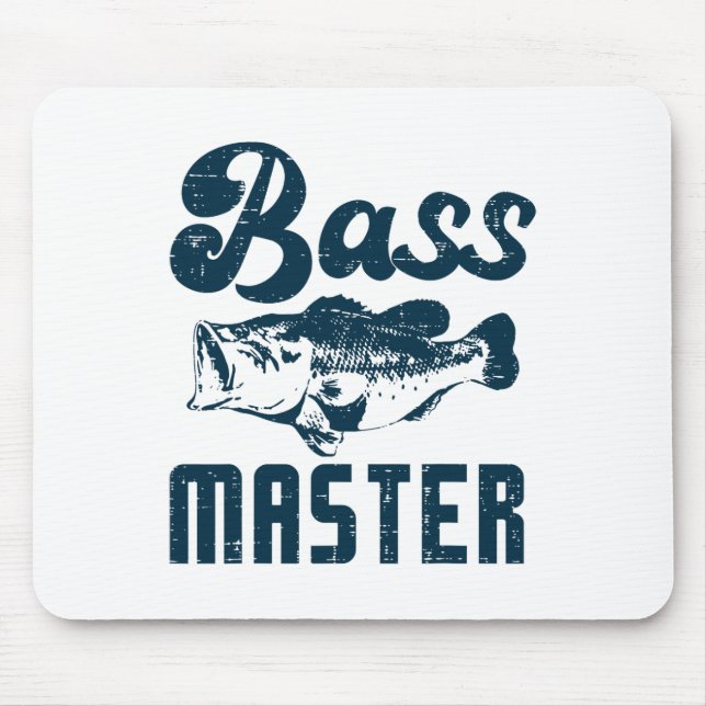 Fishing B Master Funny Largemouth Angler Men Women Mouse Mat (Front)