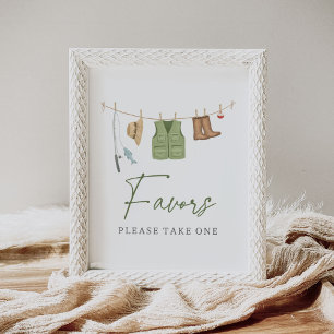 Fishing Baby Shower Favours Sign