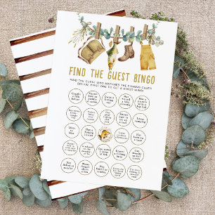 Fishing Baby Shower Find The Guest Bingo Game 