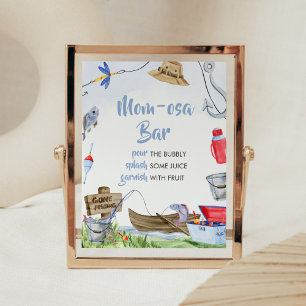 Fishing Baby Shower Mum Osa Bar Poster