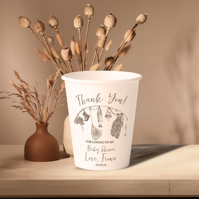 Fishing baby shower Reel excited Paper Cups (fishing baby shower paper cup)