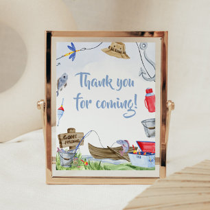 Fishing Baby Shower Thank you for Coming Poster