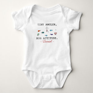 Fishing Baby Tiny Angler Big Attitude - Fisherman Bodysuit