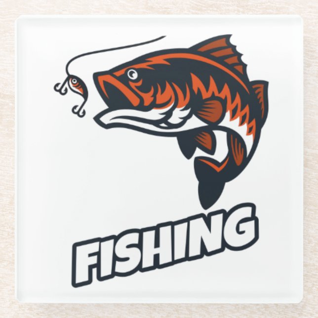 Fishing Bait Glass Coaster (Front)