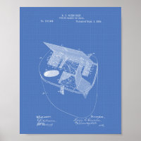 Fishing Basket 1896 Patent Art Blueprint