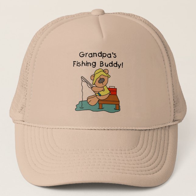 Fishing-Bear Grandpa's Fishing Buddy Tshirts Trucker Hat (Front)