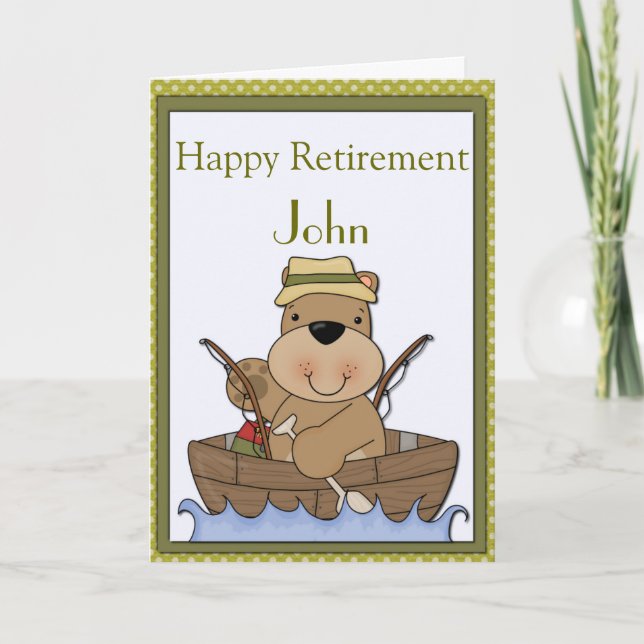 Fishing Bear Retirement Card (Front)