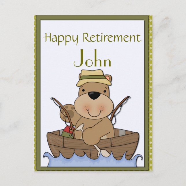 Fishing Bear Retirement Postcard (Front)