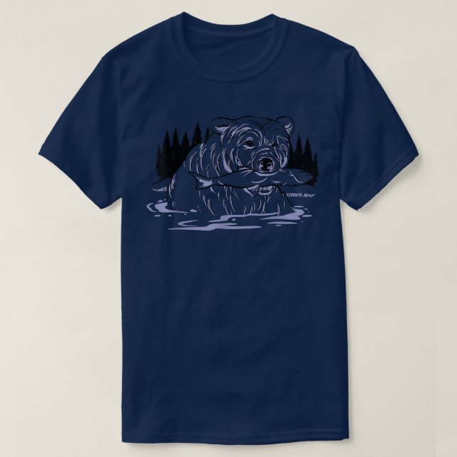 Fishing Bear  T-Shirt (Design Front)