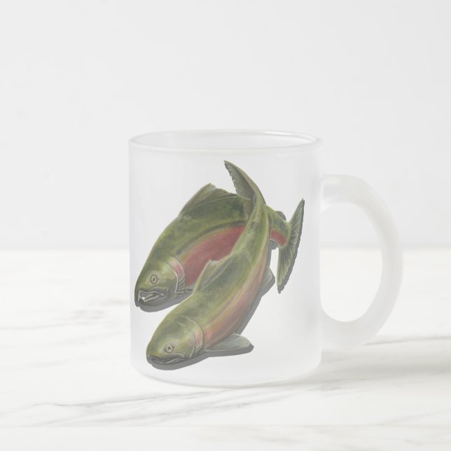 Fishing Beer Mug Coho Salmon Fisherman Beer Glass (Right)