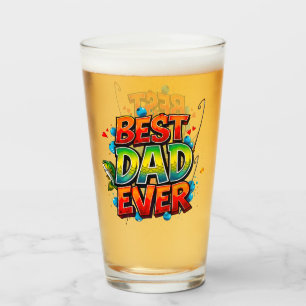 Fishing Best Dad Ever Fish Graffiti Glass