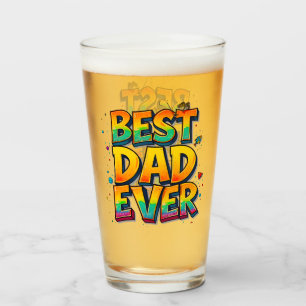 Fishing Best Dad Ever Fish Graffiti Glass
