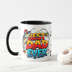 Fishing Best Dad Ever Fish Quote Graffiti Mug