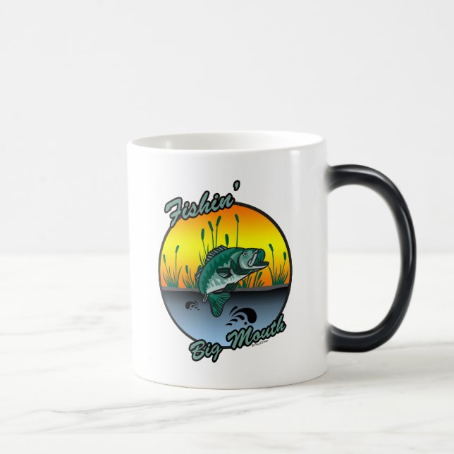 Fishing Big Mouth Fishing Shirts Magic Mug (Right)