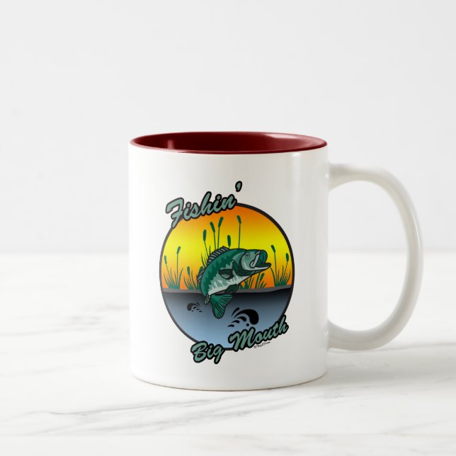 Fishing Big Mouth Fishing Shirts Two-Tone Coffee Mug (Right)