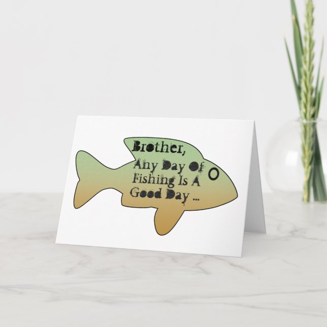 Fishing birthday for a brother, big fish on front. card (Front)