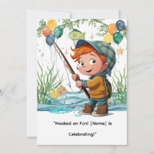 Fishing Birthday for Little Anglers Party Invitation