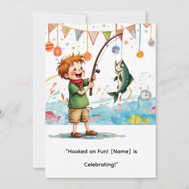 Fishing Birthday for Little Anglers Party  Invitation (Front)