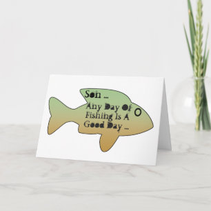 Fishing birthday for son, big fish on front. card