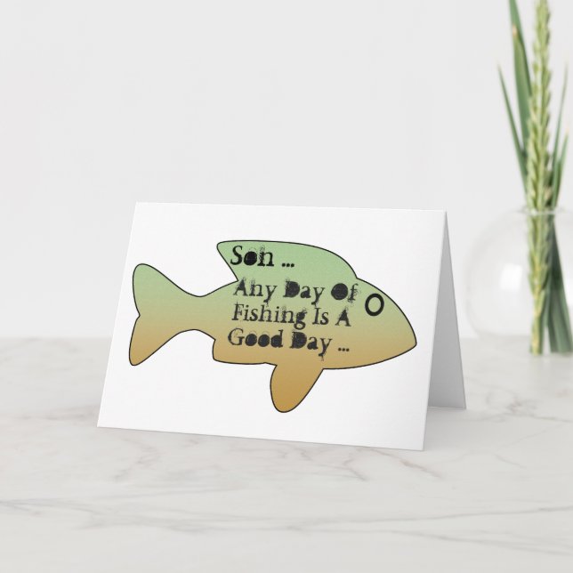 Fishing birthday for son, big fish on front. card (Front)