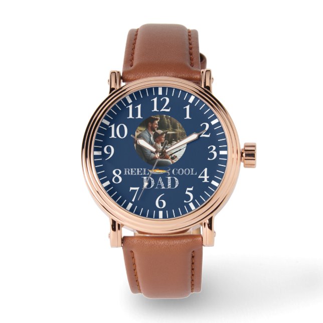 Fishing Birthday Gift for Dad Photo Watch (Front)