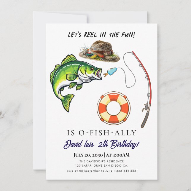 fishing  Birthday Invitation (Front)