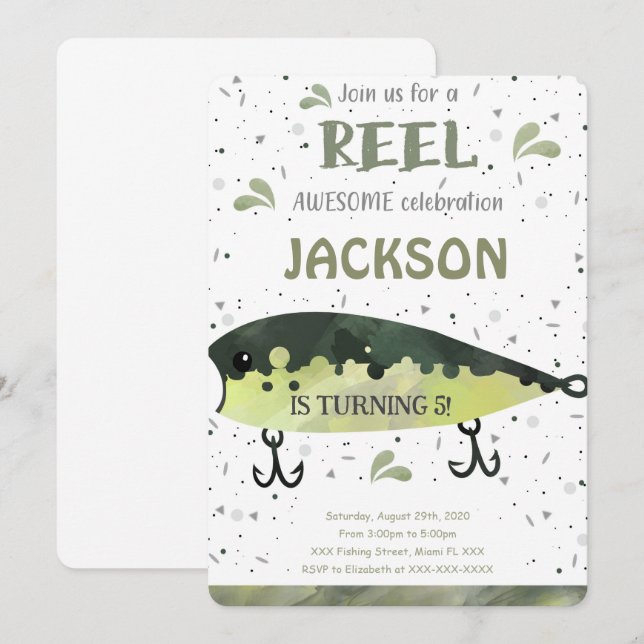 Fishing Birthday Invitation (Front/Back)